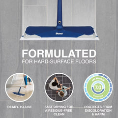 Bona Lemon Mint Cleaning Products Mop Refill Multi Surface Wet Mopping Cloths - 12ct: Ammonia-Free, Paraben-Free, Wood Pulp