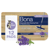 Bona Lavender Cleaning Products Mop Refill Wood Surface Wet Mopping Cloths - 12ct: Ammonia-Free, Paraben-Free, Sodium Lauryl Sulfate-Free
