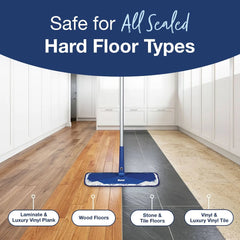 Bona Floor Mop Starter Kit - 2-in-1 Wet + Dry Floor Sweeping + Mopping: Metal Handle, Microfiber Pads, Grip Handle