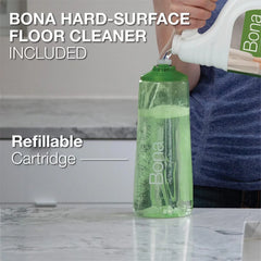 Bona Floor Mop Starter Kit - 1 Spray Mop, 1 Reusable Microfiber Pad, 1 Refillable Multi Surface Floor Cleaner Liquid