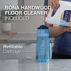 Bona Wood Floor Mop Starter Kit - 1 Spray Mop, 1 Reusable Microfiber Mopping Pad, 1 Refillable Wood Floor Cleaner Liquid