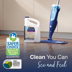 Bona Cleaning Products Wood Cleaner Spray + Mop Multi Purpose Floor Cleaner - Unscented